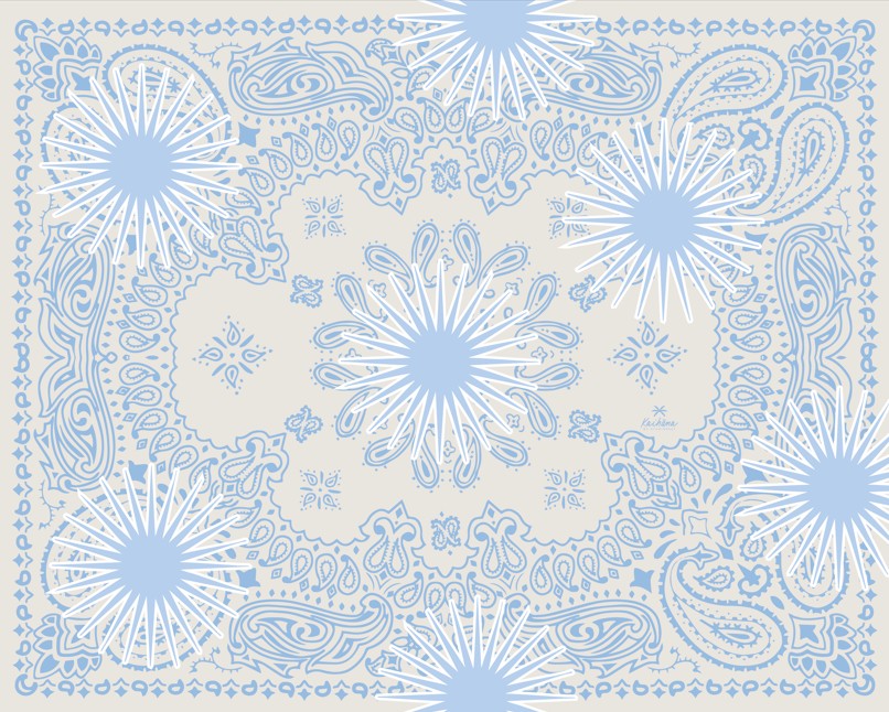 pareo femme bleu motif paisley ete kaihana summer daze