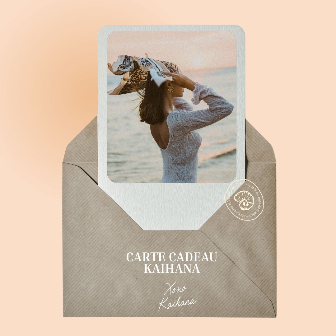 carte cadeau Kaihana beachwear bikini et paréo idée cadeau femme été