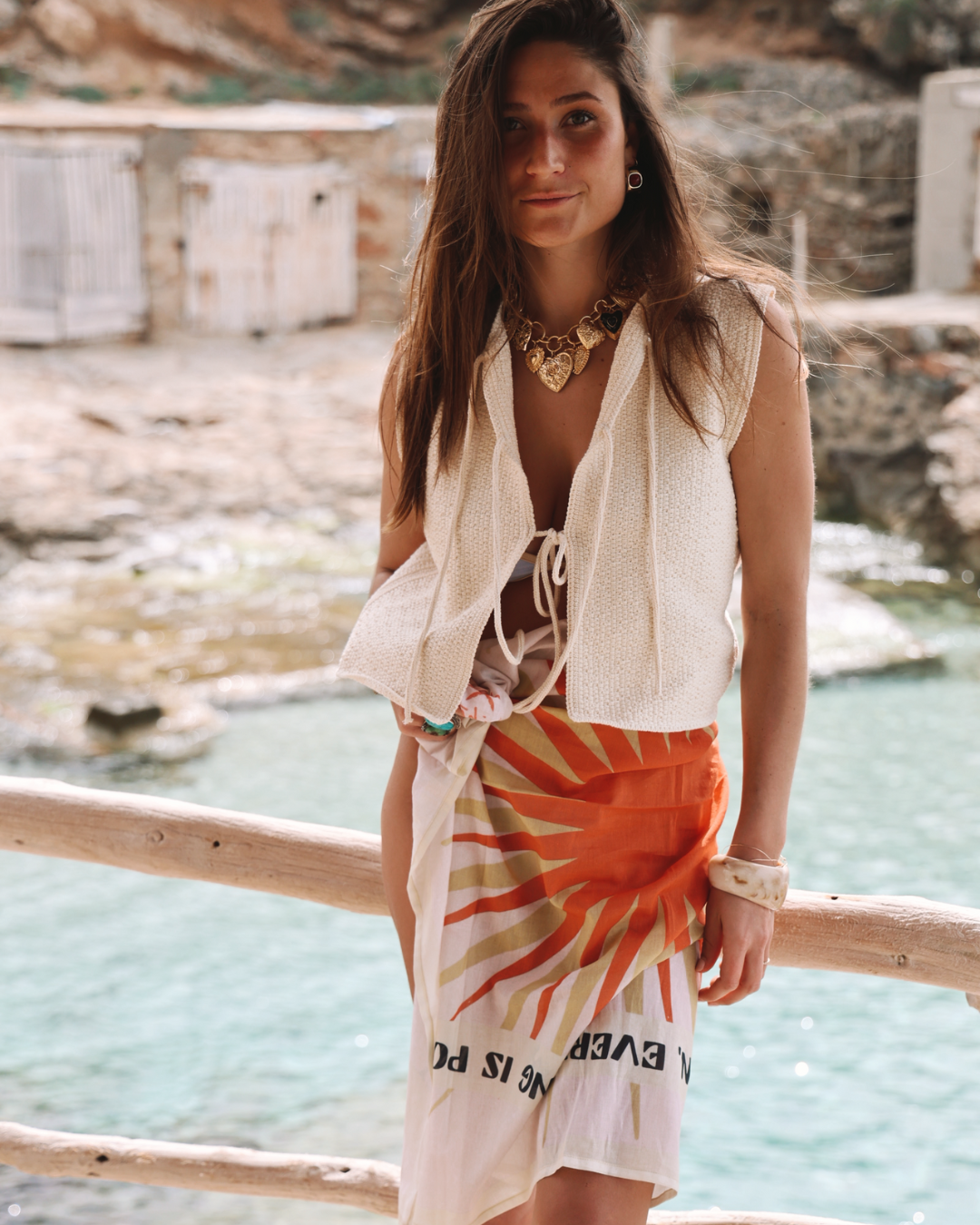 Pareo kaihana : solar haze Motif Solaire - Capsule Summer Daze - Coton Bio