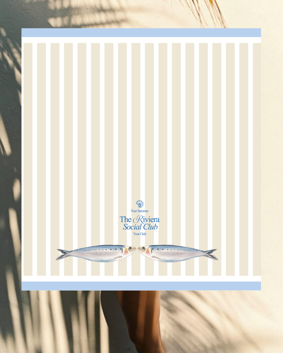 Club Riviera – paréo bleu/beige méditerranéen Kaihana